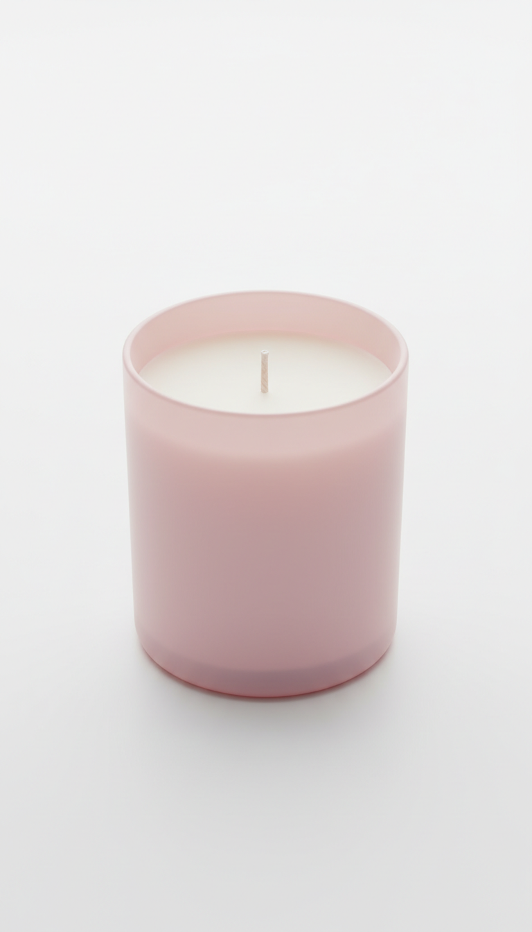 Soy Candle in Blush Pink Glass