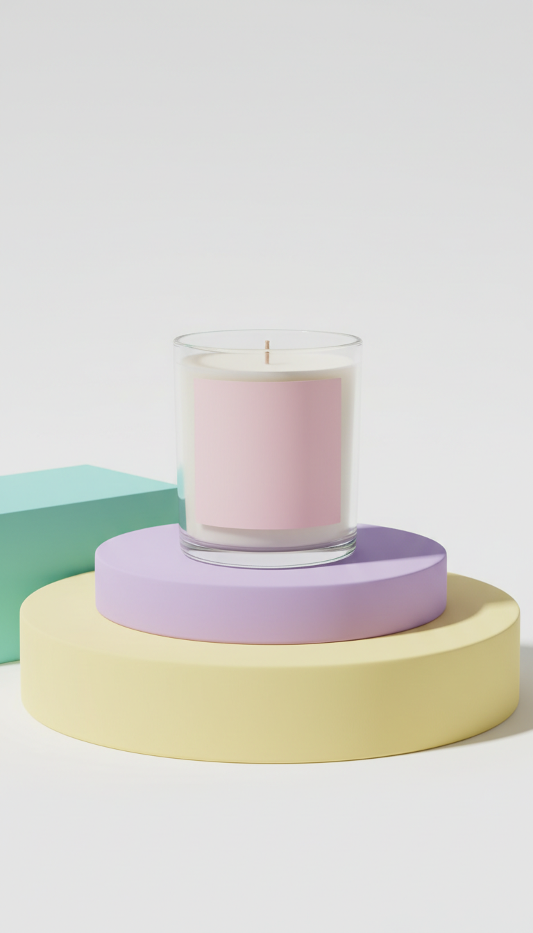 Hand-Poured Soy Candle in Blush Glass