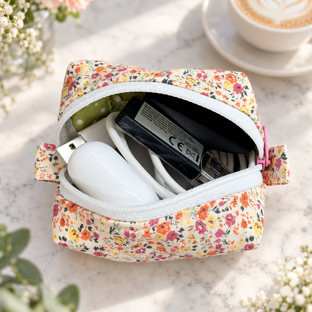 Handmade Quilted Petite Boxy Pouch