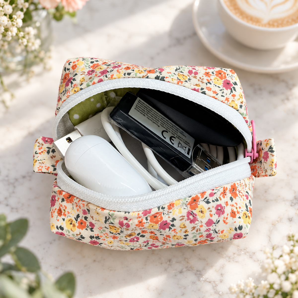 Handmade Quilted Petite Boxy Pouch