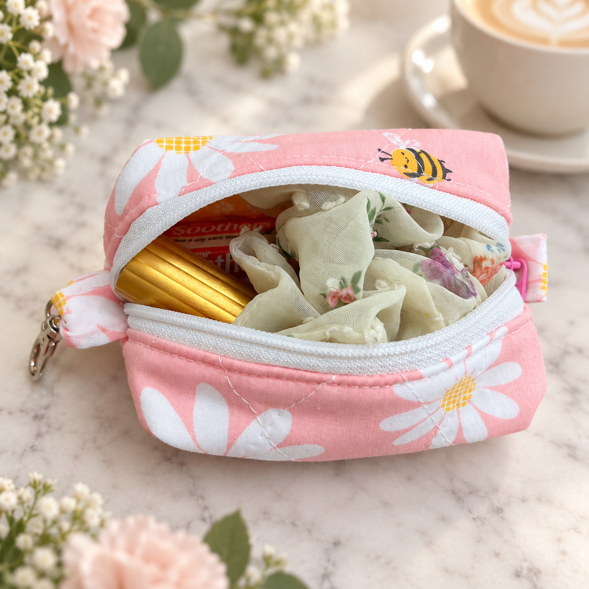 Handmade Quilted Petite Boxy Pouch