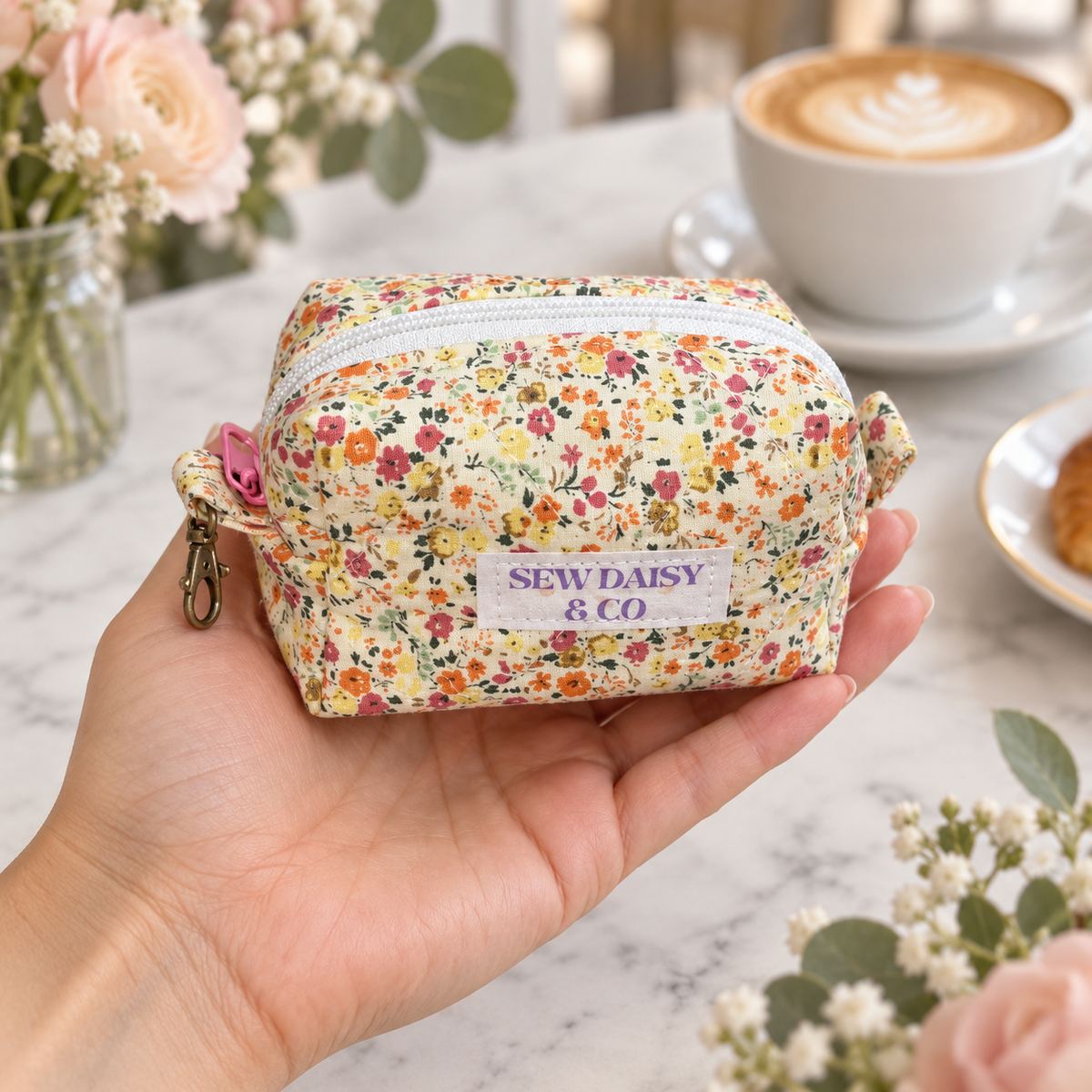 Handmade Quilted Petite Boxy Pouch