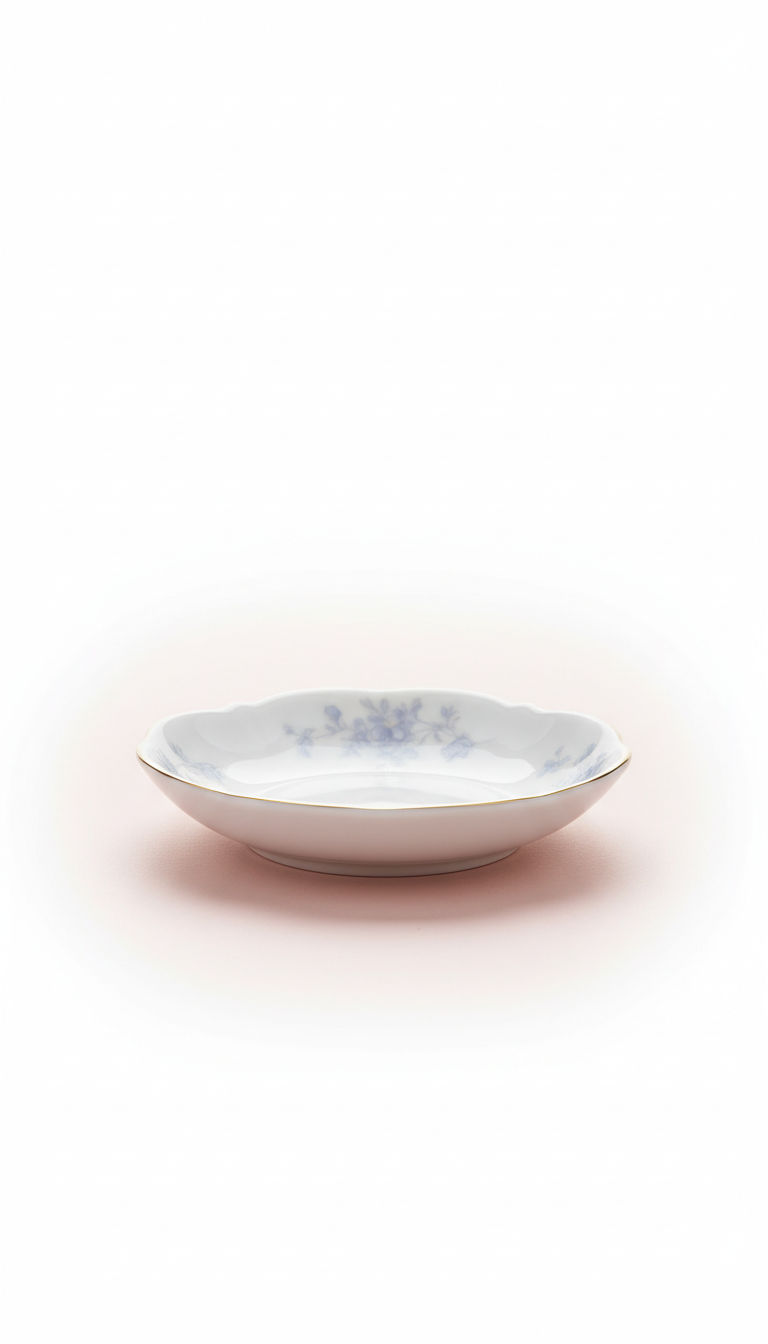 Porcelain Trinket Dish with Rounded Edges