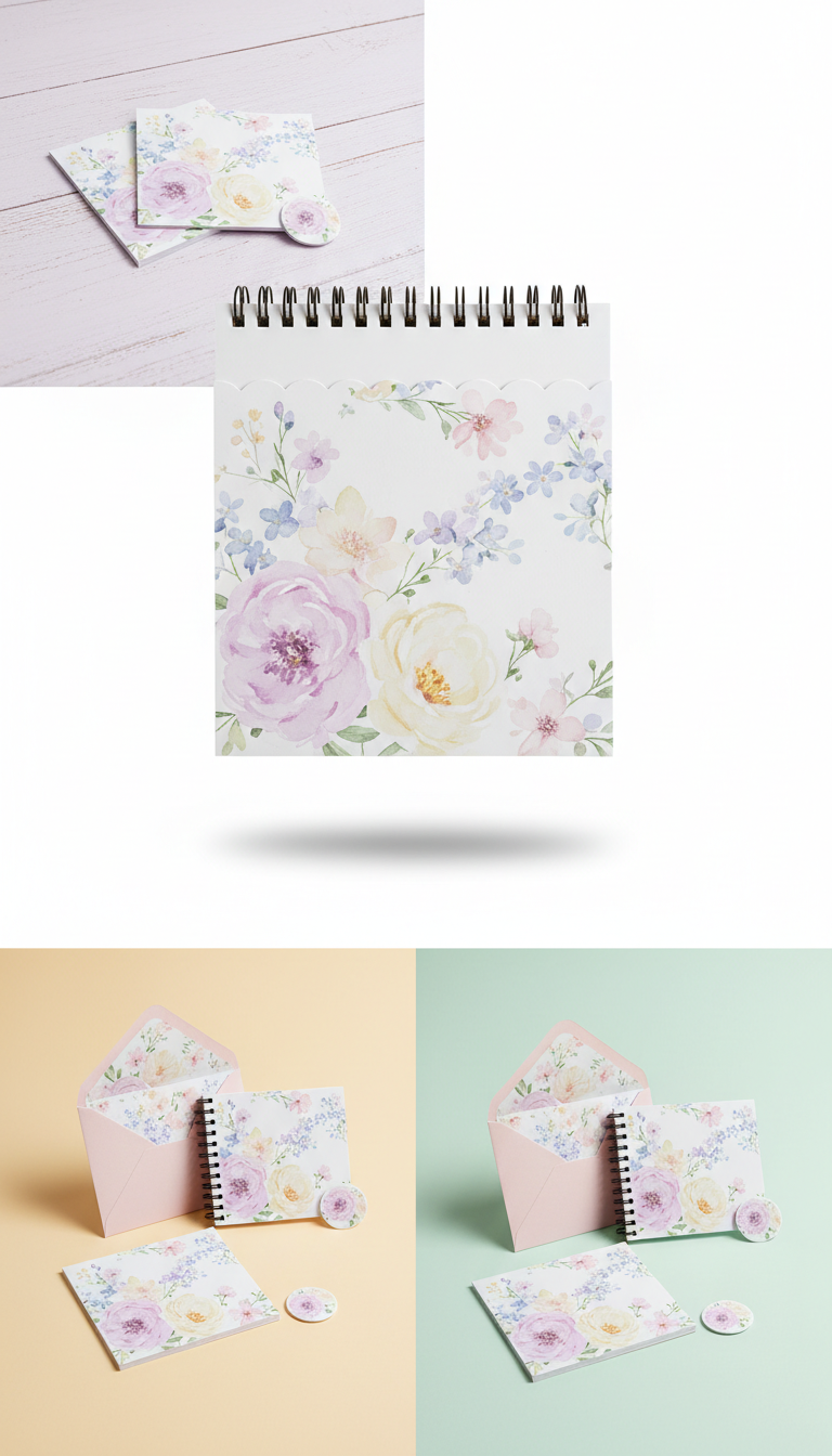 Pastel Floral Stationery Set