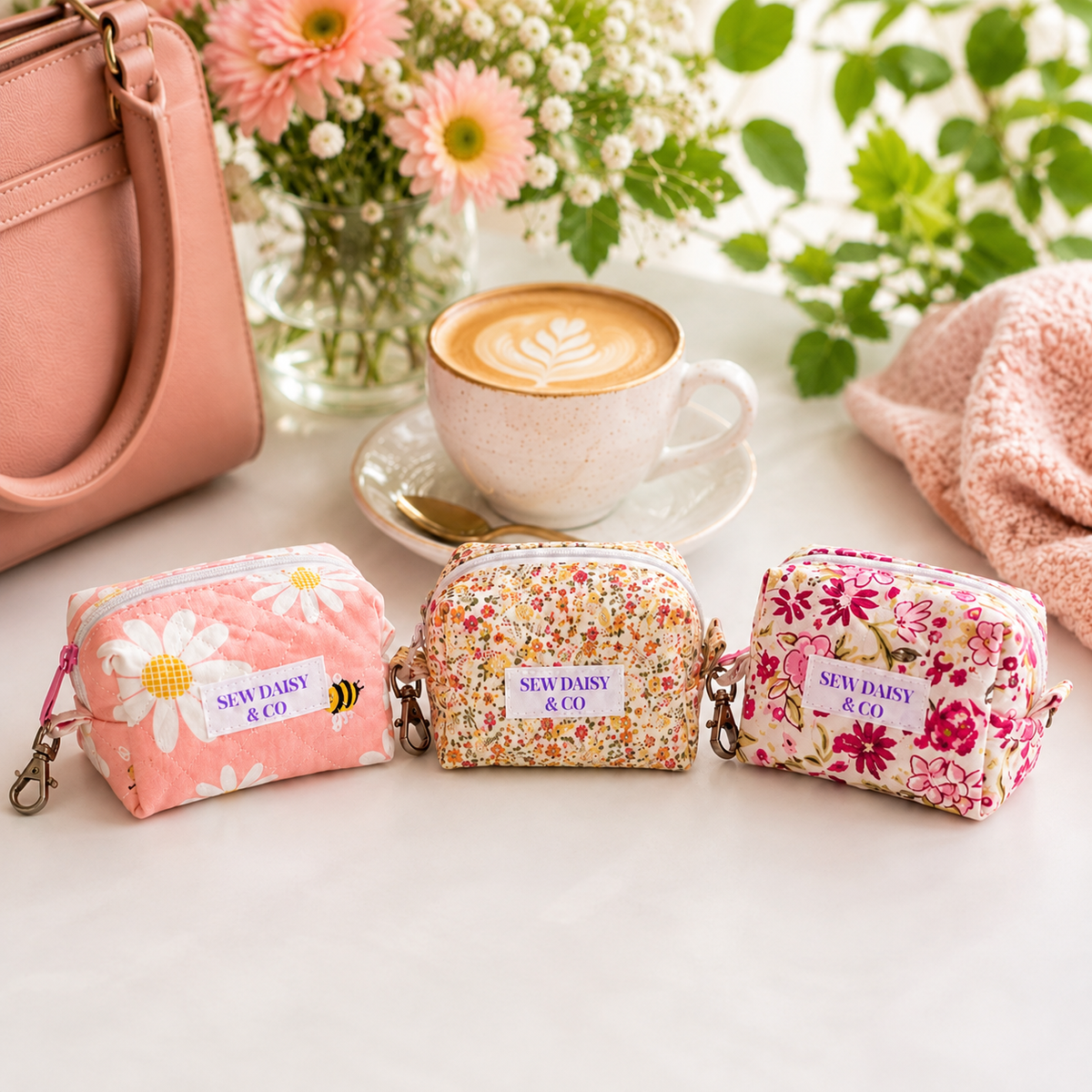 Handmade Quilted Petite Boxy Pouch